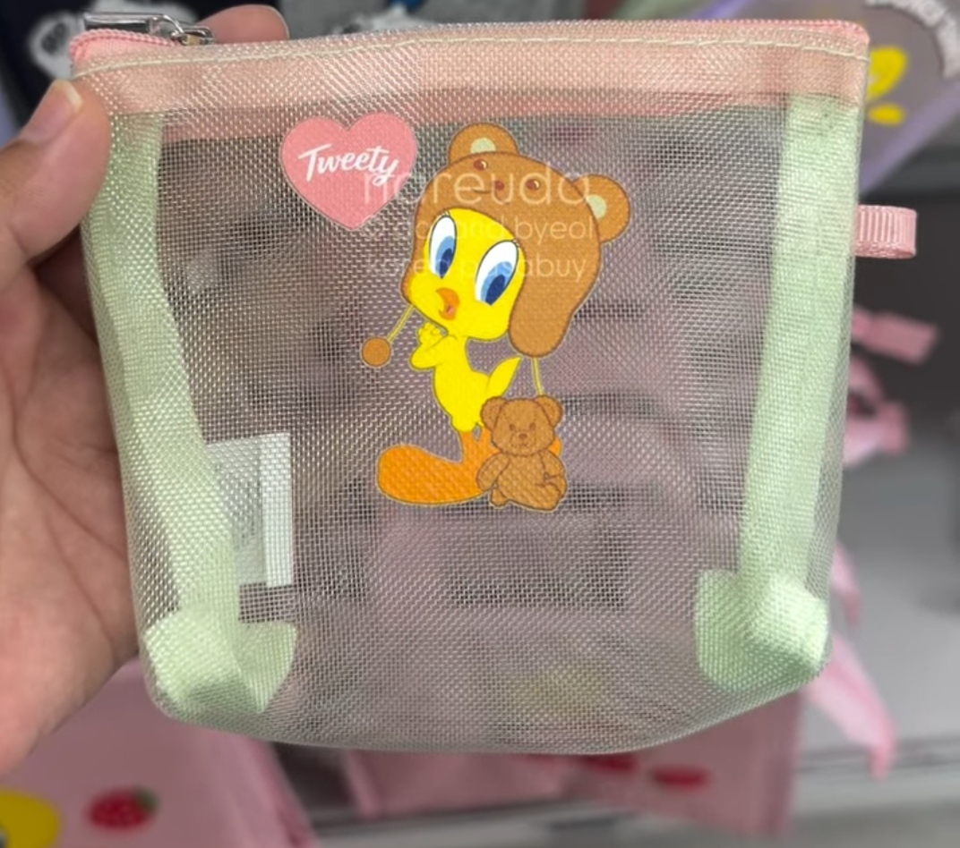 [DAISO] TWEETYBIRD Mini Mesh Pouch