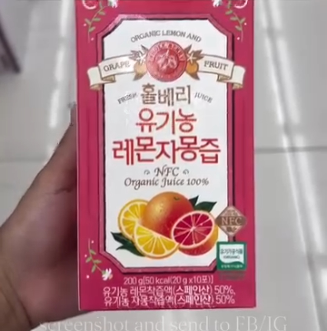 [DAISO] WHOLEBERRY-Lemon & Grape Fruit 100% 20g x10pcs