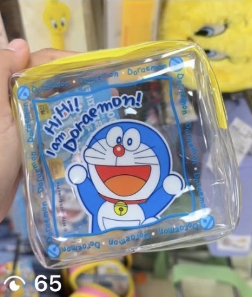 [DAISO] Doraemon Transparent Pouch (Blue)