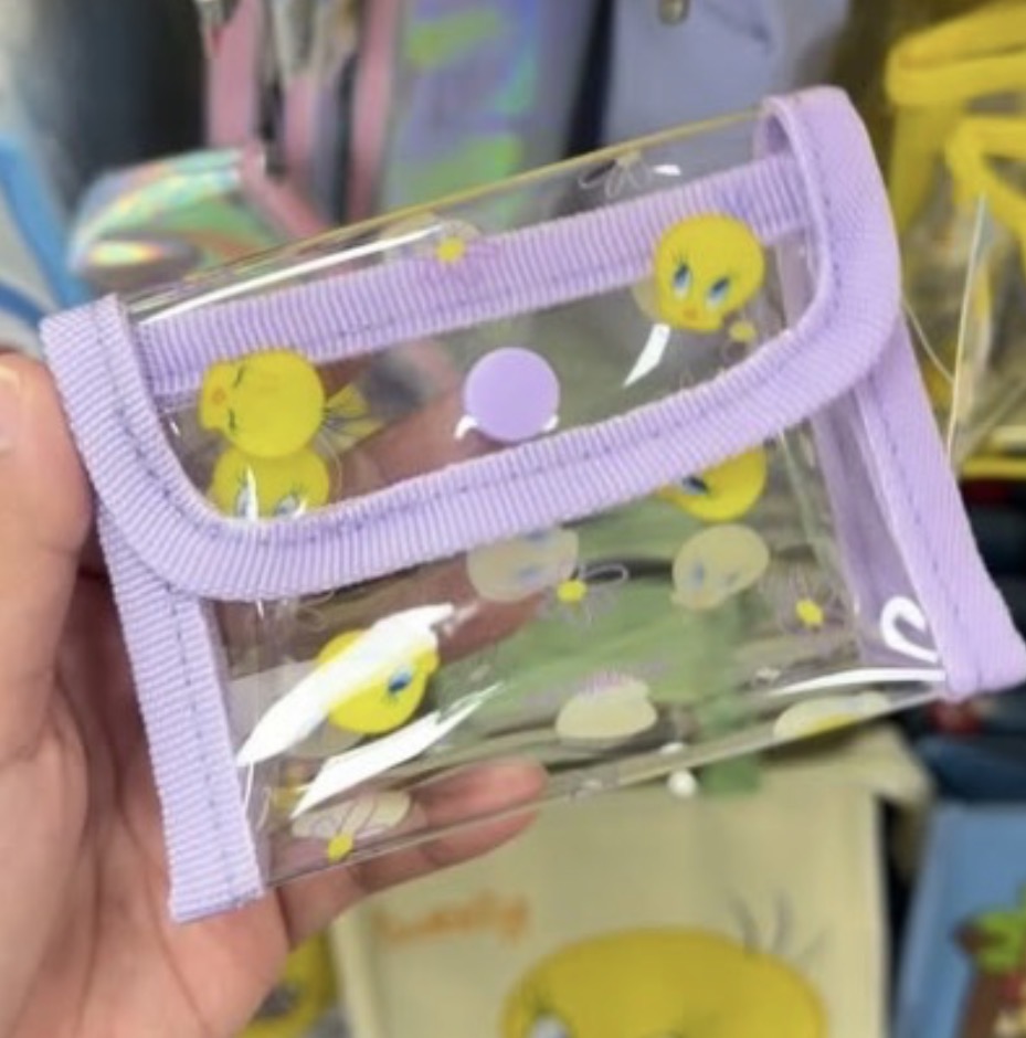 [DAISO] Tweety Small Wallet Transparent Violet