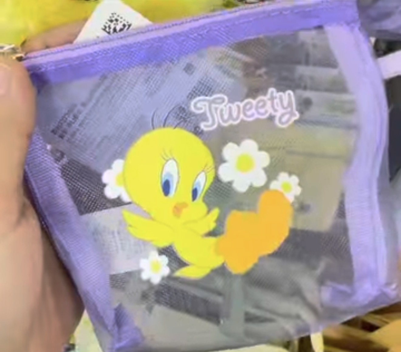 [DAISO] Tweety Bird Pouch - Violet
