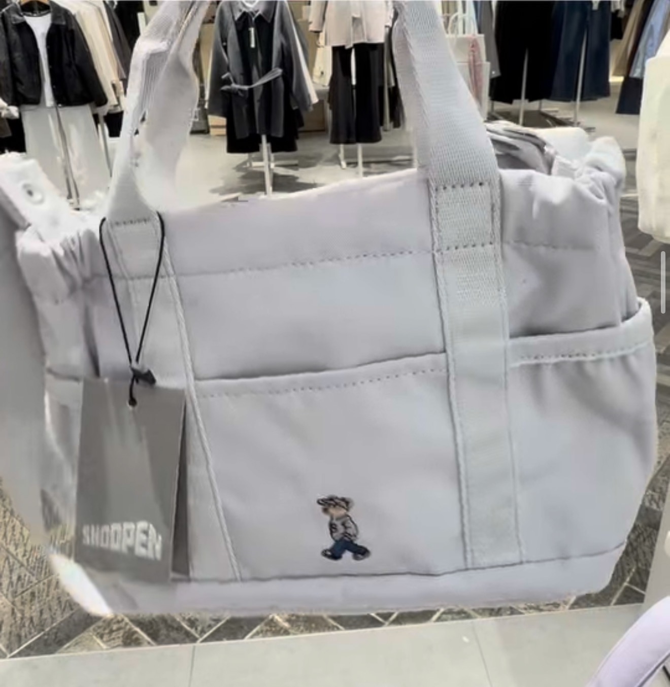 [SHOOPEN] Mini Tote Crossbody Bag - Gray