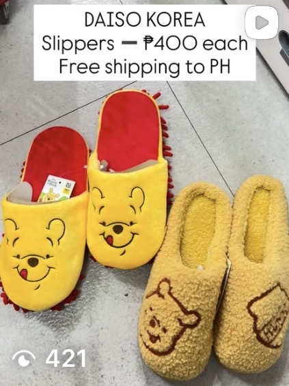 [DAISO] POOH Slippers (Red)