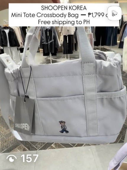 [SHOOPEN] Mini Tote Crossbody Bag - Gray