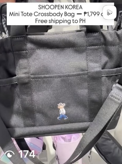 [SHOOPEN] Mini Tote Crossbody Bag - Black