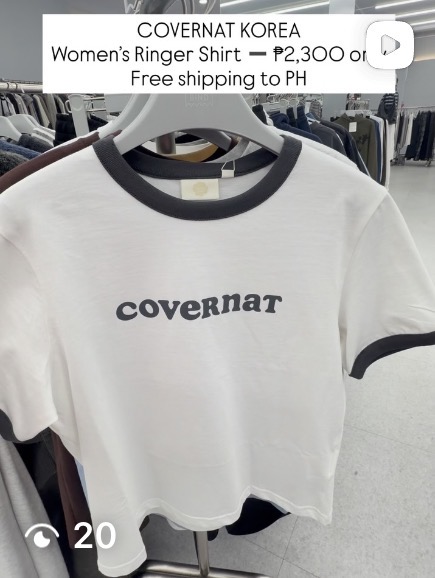 [COVERNAT] Women’s Ringer Shirt (Off-White)