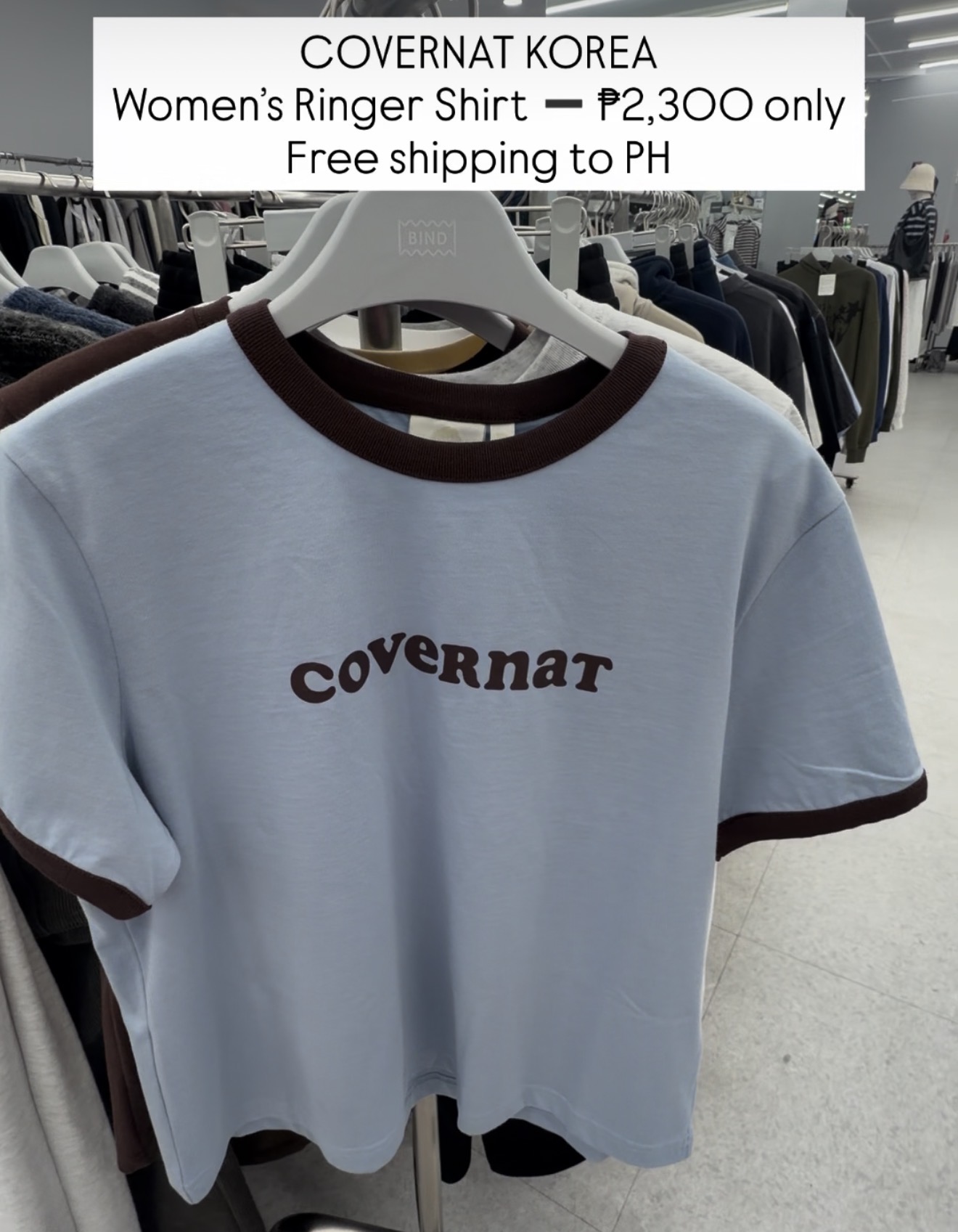 [COVERNAT] Women’s Ringer Shirt (Dusty Blue)