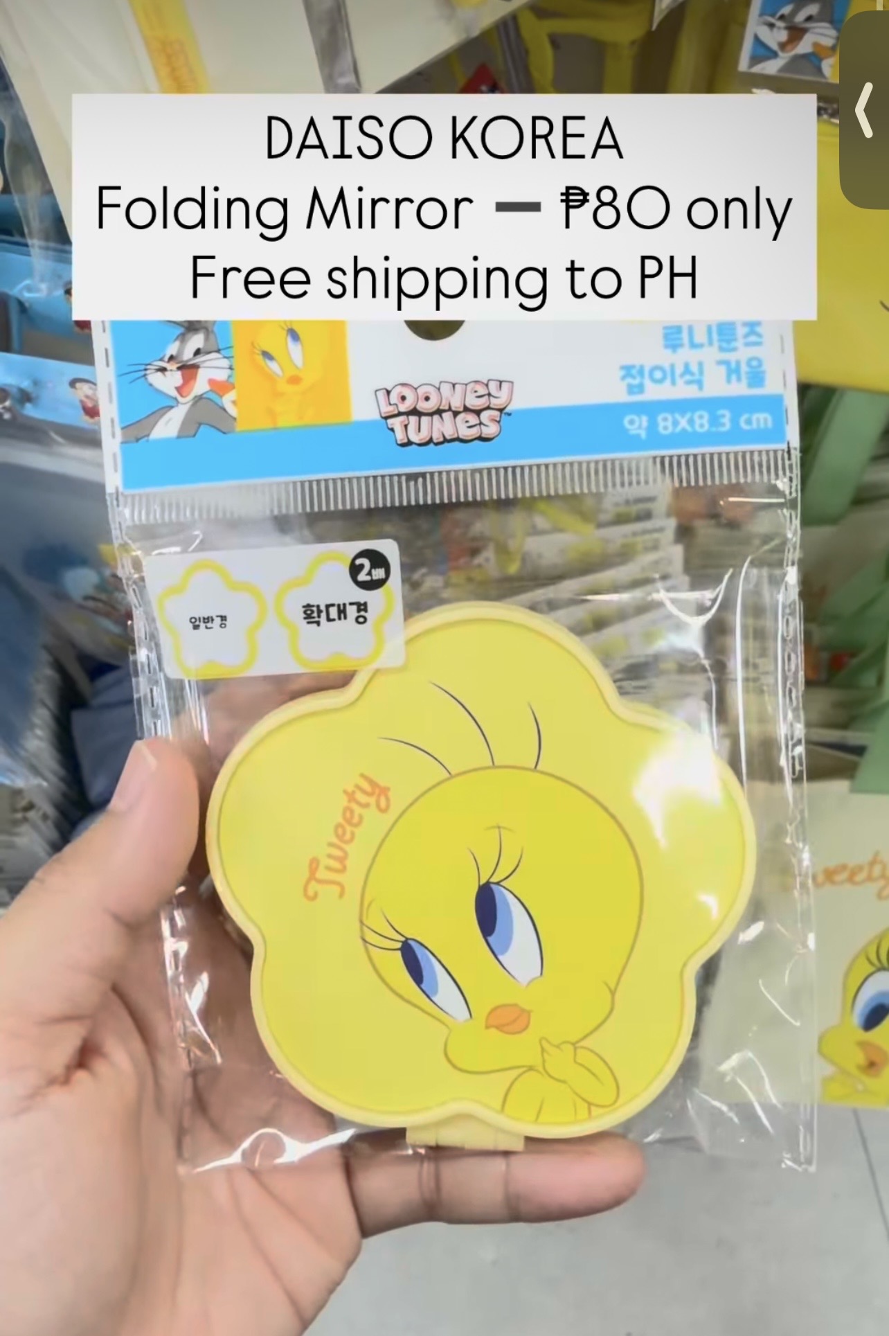 [DAISO] Tweety Bird Folding Mirror