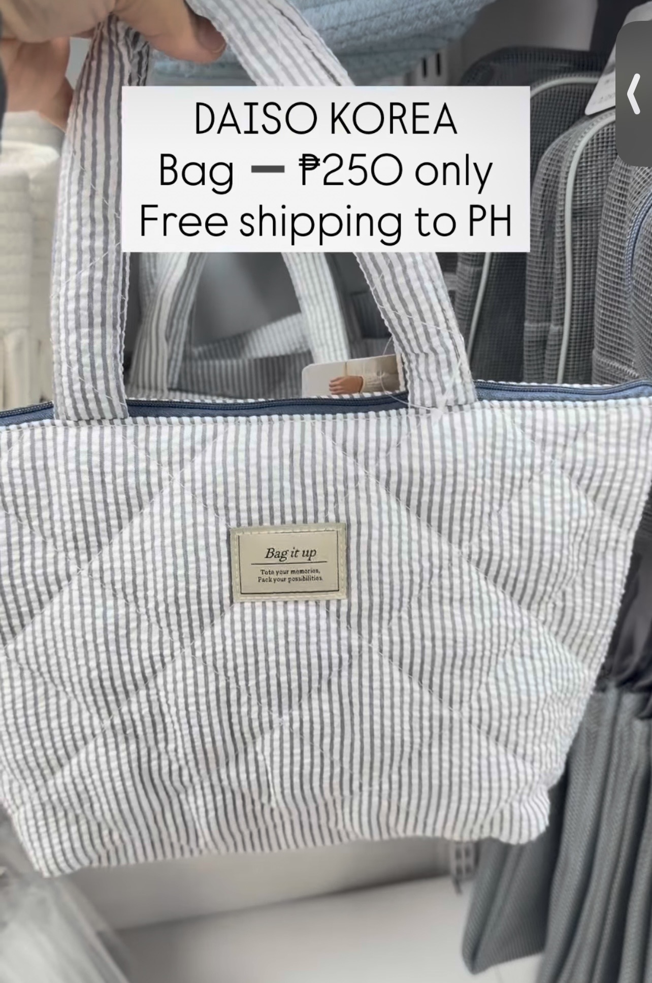 [DAISO] Blue Simple Bag