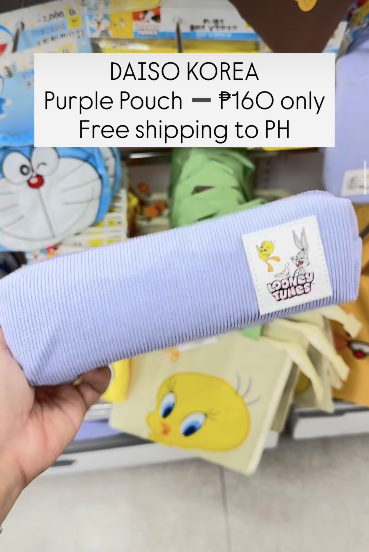 [DAISO] LOONEY TUNES purple pouch