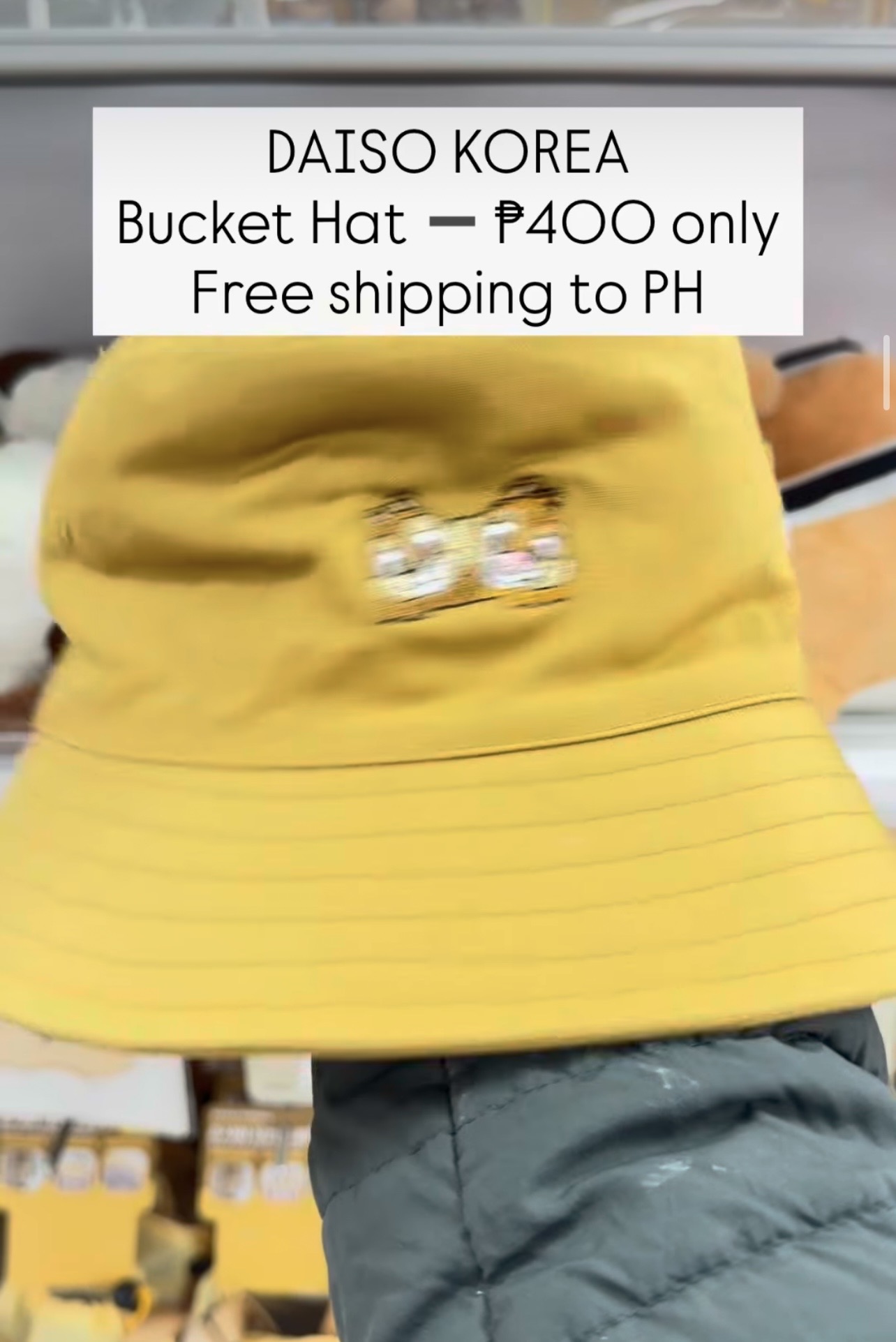 [DAISO] CHIP N DALE Bucket Hat (Yellow)